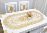高档PVC桌布防水防油免洗茶几垫布餐桌布台布长方形桌垫欧式烫金