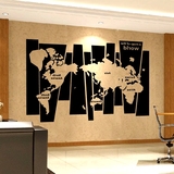 玄关背景墙壁贴 世界地图画 宿舍寝室公司企业办公室文化装饰墙贴