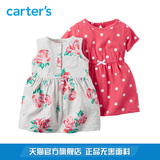 Carter's2件套装波点短袖印花无袖连衣裙全棉女婴儿童装121G473