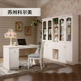 全实木写字台 电脑桌办公桌卧室台式书桌简约现代中式韩式白家具