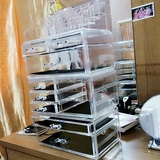 DIY韩式亚克力化妆品收纳盒透明大号自由组合口红彩妆桌面整理盒
