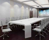 办公家具白色烤漆会议桌条桌简约时尚 不锈钢现代洽谈创意开会桌