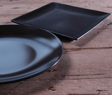 瑕疵欧式黑色家用陶瓷西餐盘子创意四方盘平盘菜盘刀叉牛排盘餐具