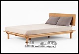 新品现代简约日式实木双人床1.5 北欧宜家整装客厅家具橡木床1.8