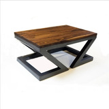 美式复古创意实木客厅沙发边几角几正方形床头边桌铁艺休闲小茶几