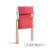 简域实木折叠椅简约现代家用布艺餐椅欧式休闲书桌椅靠背电脑椅子