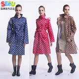 新款时尚韩国成人女雨披外贸女式轻便防水雨衣雨具波点长款带拉链
