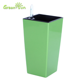 GreenSun欧式简约懒人花盆自动吸水桌面白大红绿色塑料小号盆