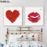 浪漫爱心 唇印创意壁画个性装饰画艺术海报酒吧挂画新房卧室墙画