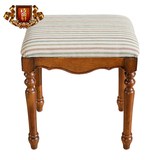 家具 全实木美式梳妆凳 古筝凳子 欧式布艺软包妆凳子