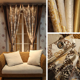 成品窗帘 外贸出口韩国原单欧式高档卧室客厅半遮光打孔一套特价