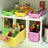 厨房桌面调料收纳架抽屉式2层整理盒调味瓶置物架调料瓶储物架