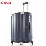 OCCA纯PC拉链箱 万向轮铝合金包角时尚旅行箱男拉杆箱行李箱女
