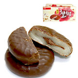 韩国进口食品乐天打糕派巧克力夹心饼干糕点心办公室休闲零食186g