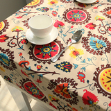 云南民族花桌布 桌巾 盖布 遮物布 定做 多尺寸 棉麻 环保 手工布