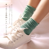 日系短款堆堆袜 春夏薄款纯棉松口女袜韩国袜子卷边中筒月子袜