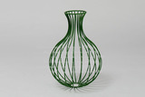 不锈钢系列简约独特个性概念化白黑绿细钢条高圆筒镂空花瓶