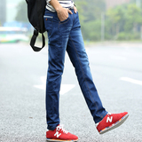春夏季男士牛仔裤男小脚设计修身款青少年弹力长裤韩版男裤子薄款
