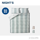 NIGHTS夜家居斜纹全棉被套组合简约三件套纯棉床上用品挪威森林