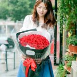长沙鲜花红玫瑰99朵速递 同城市区免费配送求婚花束情人节花束