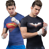 英雄联盟紧身衣男运动健身衣短袖  潮Pro弹力跑步训练超人紧身T恤