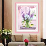 梦幻紫罗兰5D钻石画套件DIY手工材料包室内装饰画植物花卉挂画