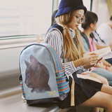 正品韩版女中学生休闲时尚可爱印花帆布双肩包旅行包旅游背包书包