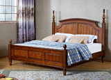 美式床全实木床美式乡村桃花芯木家具1.5/1.8米双人床正宗胡桃色