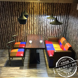 新款咖啡厅沙发桌椅奶茶店甜品店茶餐厅西餐厅卡座沙发餐桌椅组合
