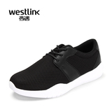 Westlink/西遇2016春季新款 时尚网布透气运动休闲鞋低帮系带男鞋