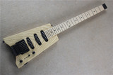 火鹰无头原木色电吉他 白腊木琴身 后4品凹槽指板黑色配件 可定制