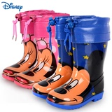 儿童雨鞋男童女童 迪士尼卡通水鞋防滑胶鞋冬季加绒保暖宝宝雨靴
