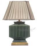 创意个性美式欧式方形条纹墨绿陶瓷铜台灯现代中式客厅卧室床头灯