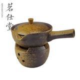 手工煮水粗陶壶 宜兴茶具套组日式陶艺壶烧水煮茶送酒精灯古陶壶