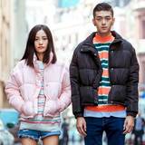 学生面包韩版修身男女短款纯色棉服保暖情侣装立领外套加厚棉衣