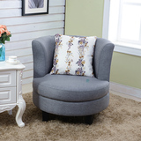 新款欧式小户型单人布艺沙发圆形休闲时尚围椅简约现代客厅小圆椅