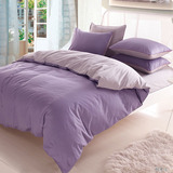 珍惟纺纯色加厚纯棉四件套全棉1.8m简约素色床笠床单被套床上用品