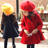 2015新款秋冬装加厚女宝宝呢子大衣韩国儿童装中长款女童毛呢外套