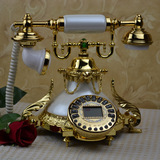 慕臻 仿古电话机欧式复古座机老式高档别墅家用电话机白珍珠包邮