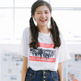 2016夏季韩版女装韩国东大门简约字母短袖印花T恤女MISS原物