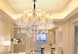 欧式吊灯客厅餐厅现代简约白色水晶灯时尚田园公主卧室灯具