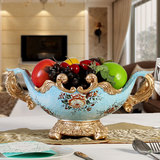 欧式复古奢华水果盘树脂果盆客厅餐桌摆设家居装饰工艺礼品摆件