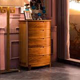 索格乌金木实木斗柜现代中式五斗柜储物柜橱柜地柜婚房家具