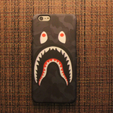 潮牌aape黑暗迷彩鲨鱼iPhone6s手机壳 苹果6Plus保护套5s磨砂壳