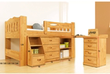 组合儿童实木半高床 青少年松木高低单人床带书桌书柜多功能储物