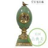 欧美法式古典奢华绿色装饰陶瓷时钟座钟欧美法式古典纯铜绿瓷座钟