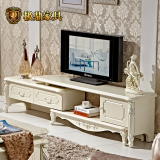 极鼎家具欧式实木电视柜1.6米白色法式烤漆地柜2.4米可伸缩客厅