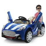 欧美代购 玛莎拉蒂风格12v 孩子可坐远程遥控汽车 蓝 儿童电动车