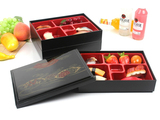 日式食品级耐热塑料长方形带盖分格三层组合饭盒便当盒餐盒