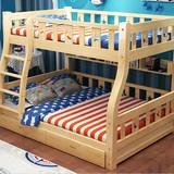 多功能实木儿童高低床双层梯柜床实木子母床上下铺带实木抽屉滑梯
